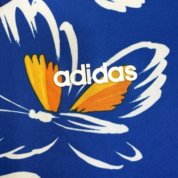 Adidas x Farm Rio Dress Womens Size Small Blue Butterfly Short Sleeve - Picture 2 of 5